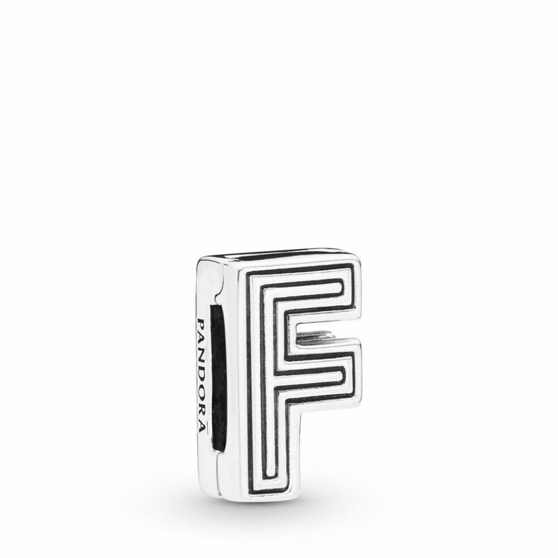 Pandora Reflexions™ Letter F Clip Charm Silver Egypt DY2916305